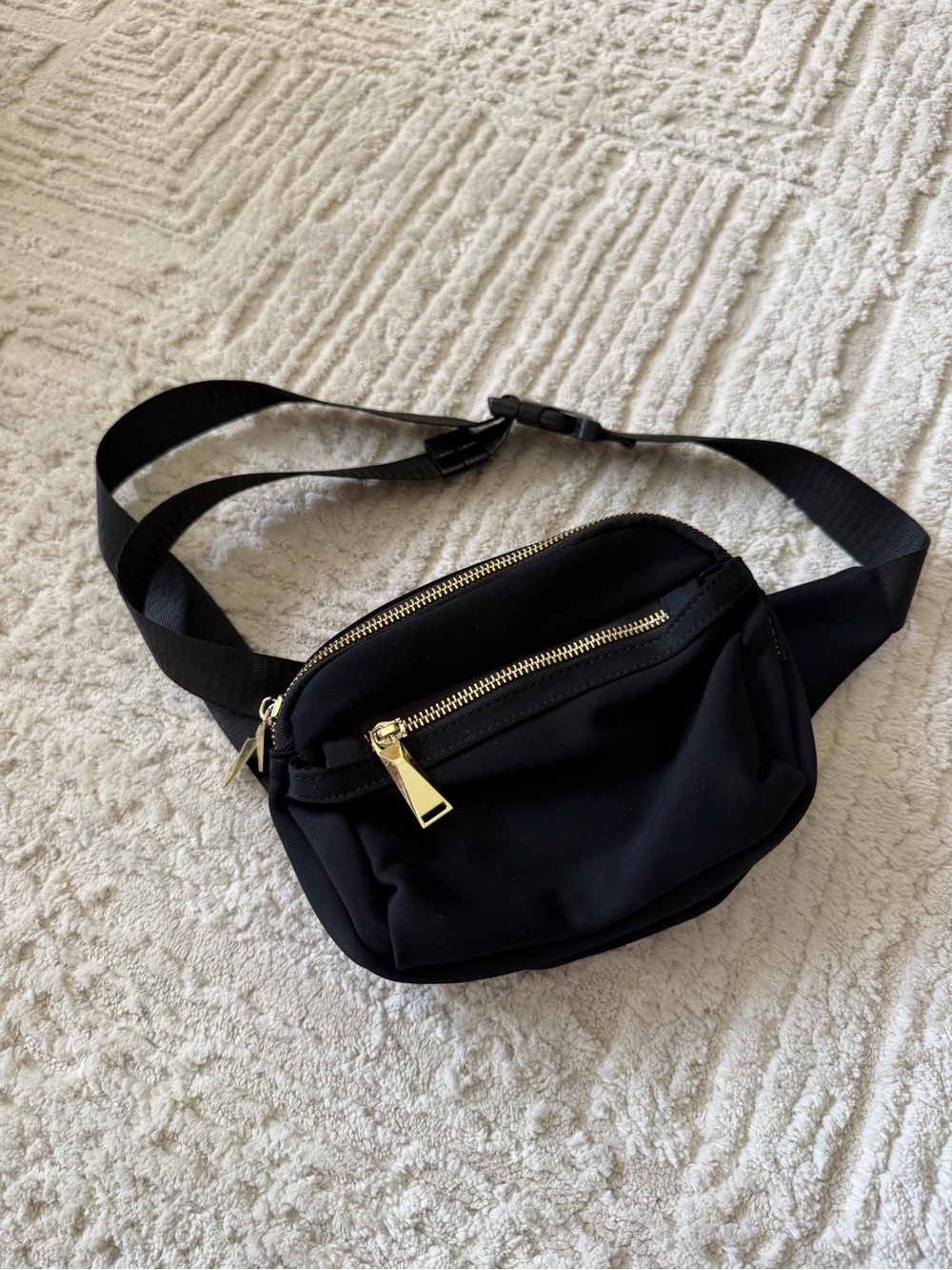 Zorfin Black Gold-Zip Waist Belt Bag